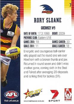 2012 Select AFL Champions #7 Rory Sloane Back